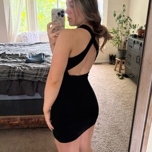 Abercrombie & Fitch scuba Cross Back Elevated‎ Knit Mini Dress black size XS